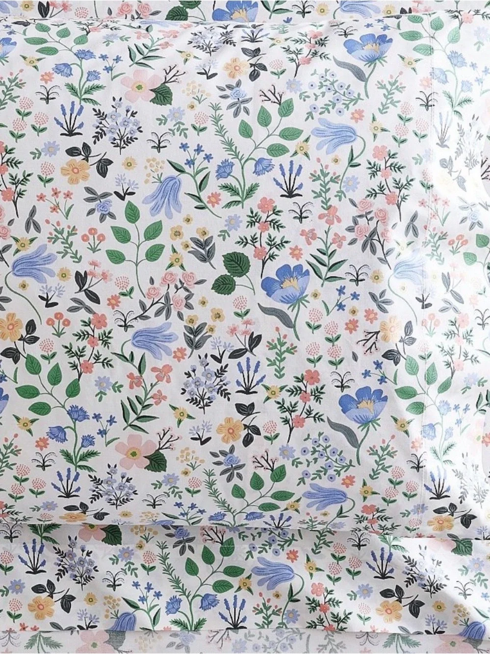 Pottery Barn x Rifle Paper Co Bramble Fields Cream Organic Fitted Sheet- XL Twin